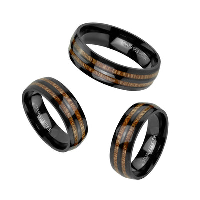 DOUBLE WOOD 8MM MENS RING