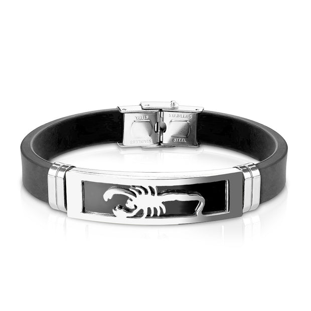 Scorpion Embossed Bracelet - Silver